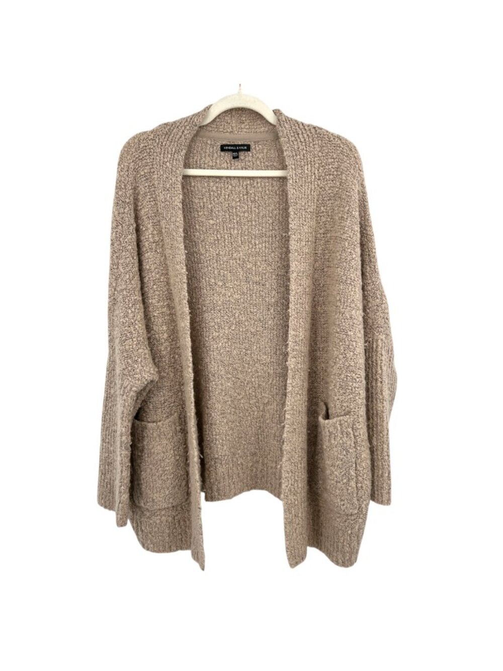 Kendall & Kylie Beige Open Front Cardigan Sweater Comfy Casual Size M/L